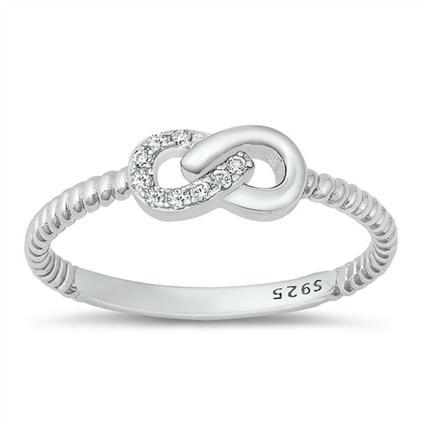 Sterling Silver Infinity-Inspired Rope Ring Sterling Silver Infinity-Inspired Rope Ring